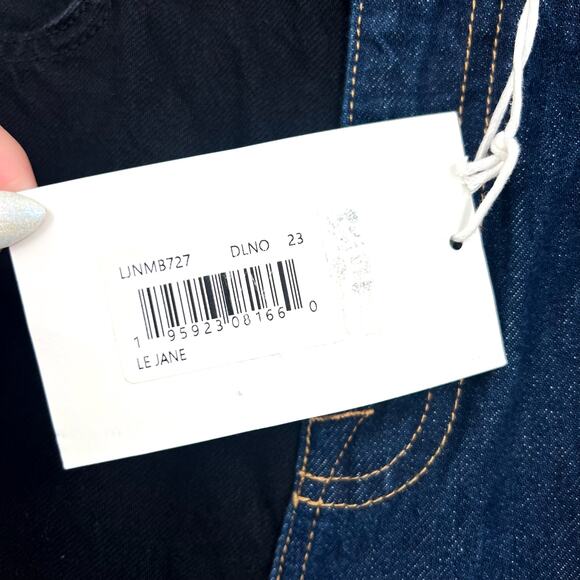 FRAME Womens Le Jane Colorblock Relaxed Jeans Size 23 Blue Black Dell Noir NWT - Picture 12 of 14